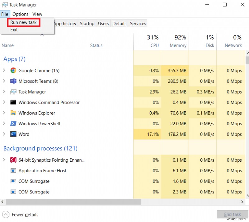 Windows 10에서 SearchUI.exe 일시 중단 오류 수정 