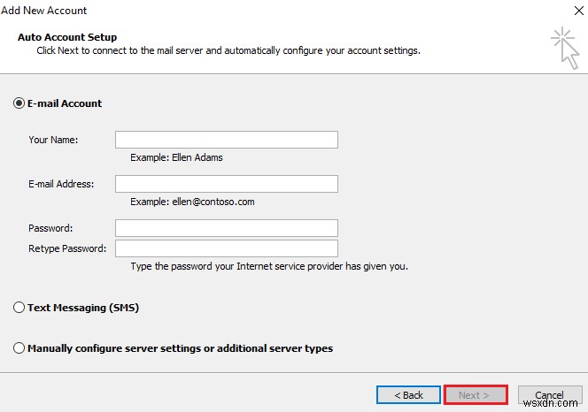 Windows 10에서 서버에 연결하려는 Outlook 수정 