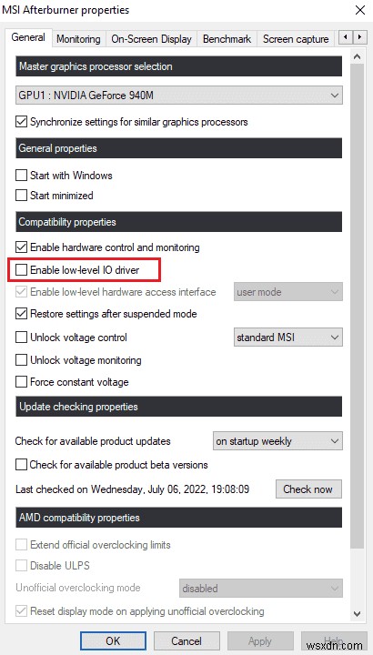 Windows 10에서 MSI Afterburner가 작동하지 않는 문제를 해결하는 14가지 방법 