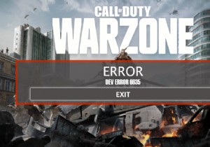 Windows 10에서 Call of Duty Warzone Dev 오류 6635 수정 