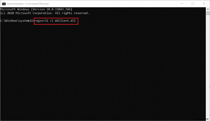 Windows 10에서 wsclient.dll의 오류 수정 