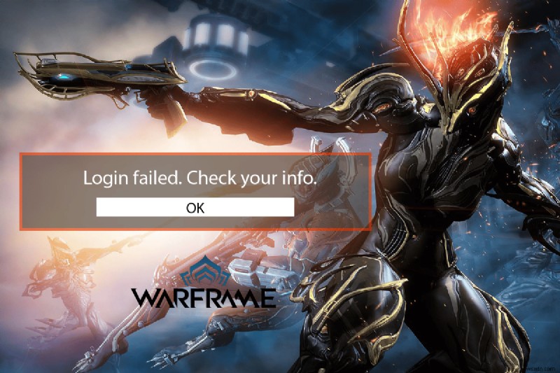 Warframe 로그인 실패 수정 정보 확인