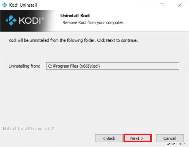 Kodi 오류 수정 응용 프로그램 종료를 만들 수 없음 