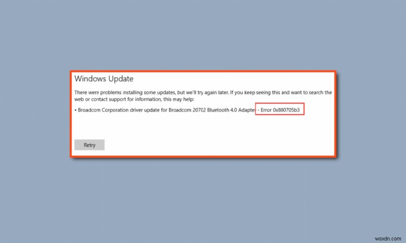 Windows 업데이트의 오류 0x800705b3 수정