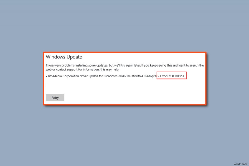 Windows 업데이트의 오류 0x800705b3 수정