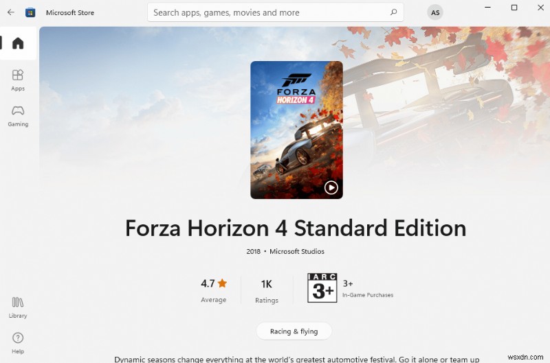 Windows 10에서 Forza Horizon 4 FH001 수정 