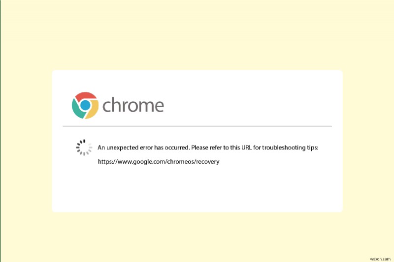 Chrome OS 복구에서 예기치 않은 오류가 발생했습니다. 