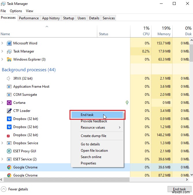 Windows 10에서 Dropbox 오류 400 메시지 수정 