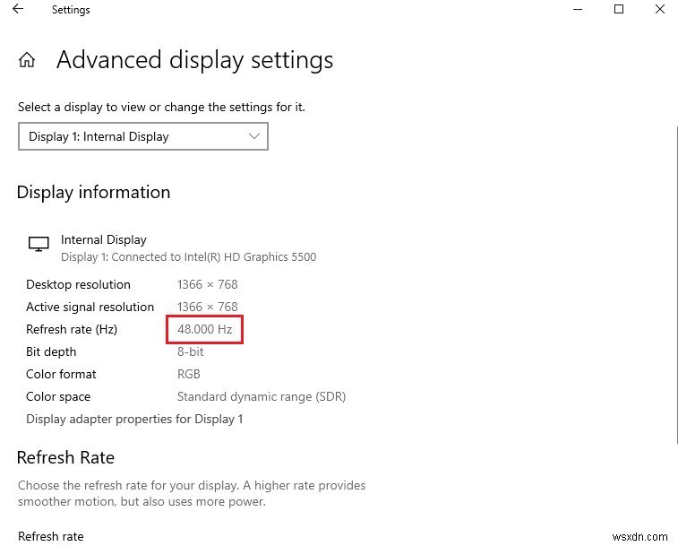 Windows 10 모니터에 144Hz가 표시되지 않는 문제 수정 