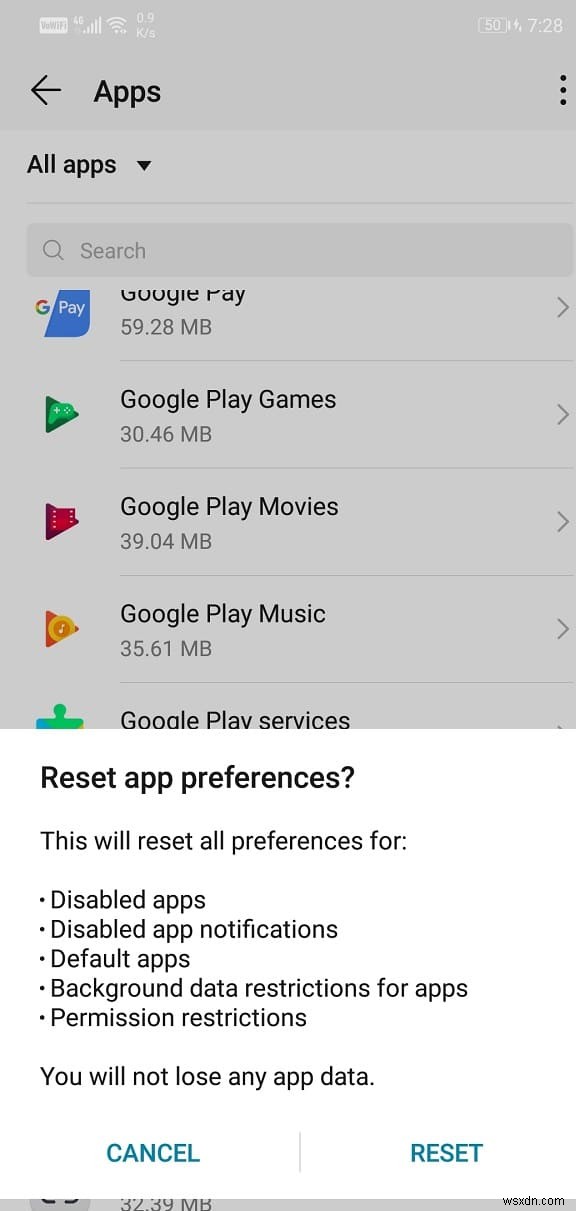 불행하게도 Google Play 서비스가 작동하지 않는 오류 수정