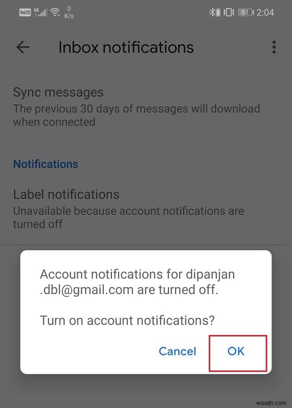 Gmail 앱이 Android에서 동기화되지 않는 문제 수정