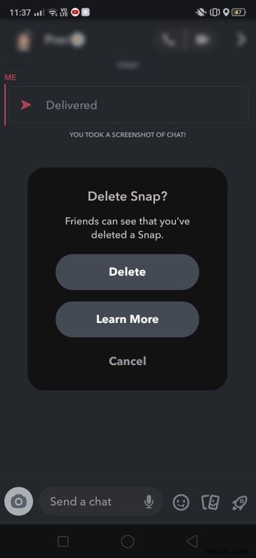 Snapchat에서 Snap 보내기를 취소하는 방법