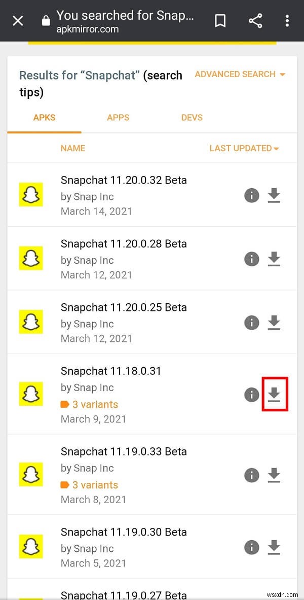 Android에서 Snapchat 업데이트를 제거하는 방법