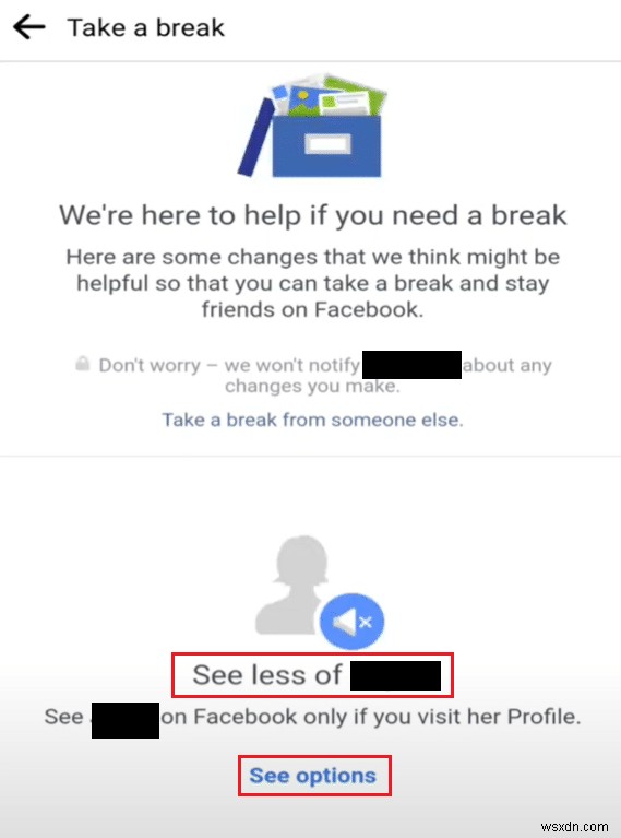 Facebook에서 누군가로부터 휴식을 취하는 방법