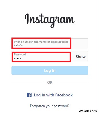 Instagram 피드백 필수 로그인 오류 수정 