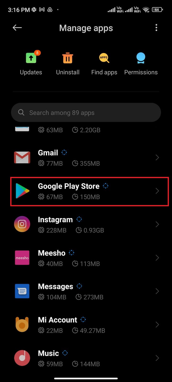 업데이트 확인을 위한 Google Play 스토어 오류 수정