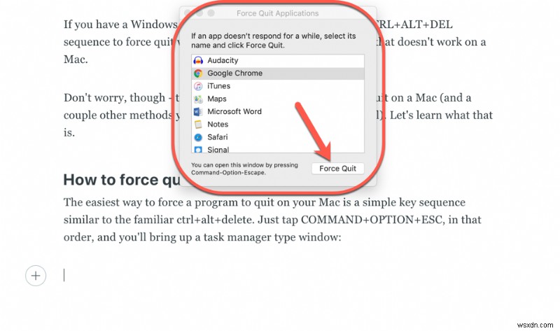 Mac에서 Alt Delete 제어 - Macbook에서 작업 관리자를 여는 방법 