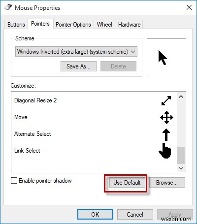 Windows 10에서 마우스 포인터 크기 및 색상을 변경하는 4가지 방법