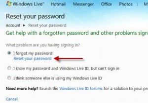 잊어버린 Windows Live ID 암호를 재설정하는 방법