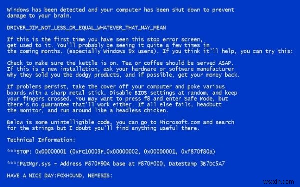 10가지 일반적인 Windows 10 블루 스크린 오류 코드(중지 코드) 및 해결 방법