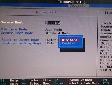 UEFI 기반 Lenovo/ThinkPad 컴퓨터에서 로그인 비밀번호를 복구/재설정하는 방법