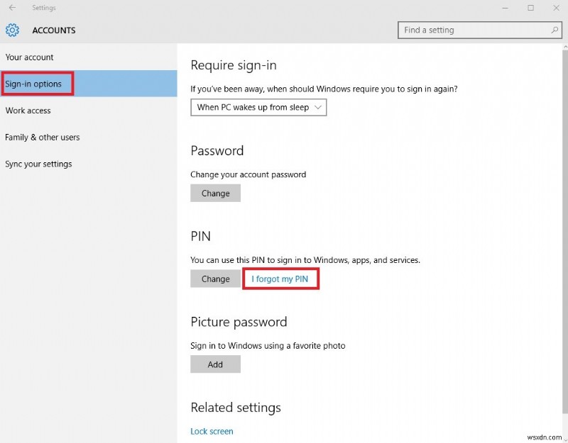 Windows 10 PIN 비밀번호를 재설정하는 방법