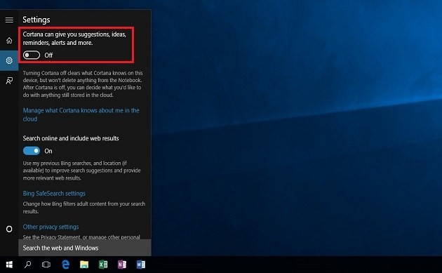 Windows 10에서 Cortana를 켜고 끄는 방법