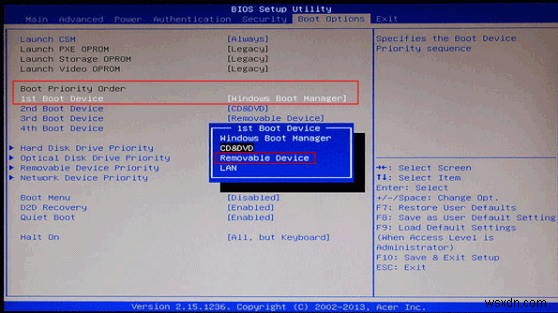 UEFI 기반 Acer 컴퓨터에서 Windows 8/8.1/10 암호를 복구하는 방법