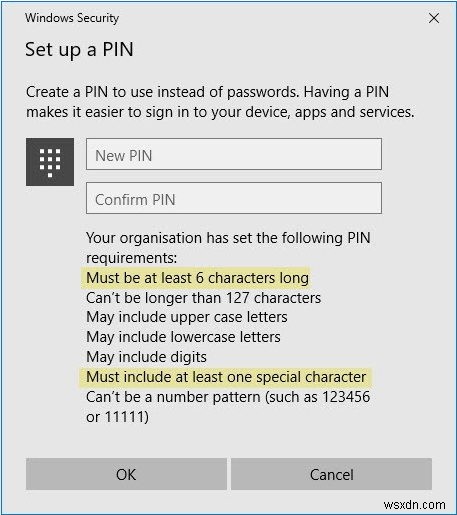 PIN 복잡성 그룹 정책을 활성화하고 복잡한 Windows 10 PIN을 만드는 방법
