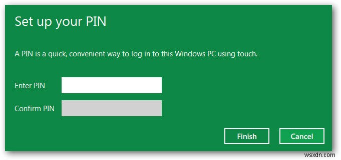 Windows 8에서 PIN 로그온을 설정하는 방법
