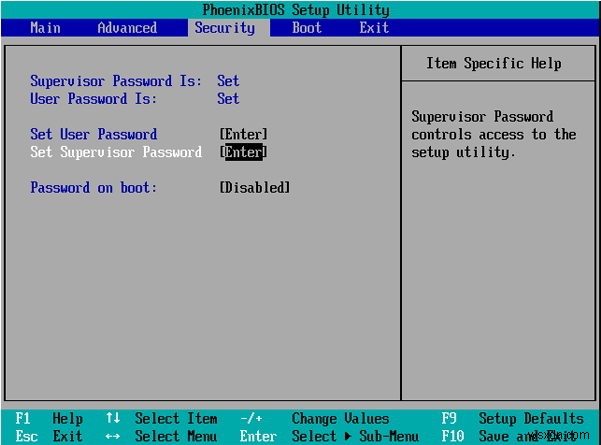 Windows 7에서 감독자 암호를 재설정하거나 제거하는 빠른 방법