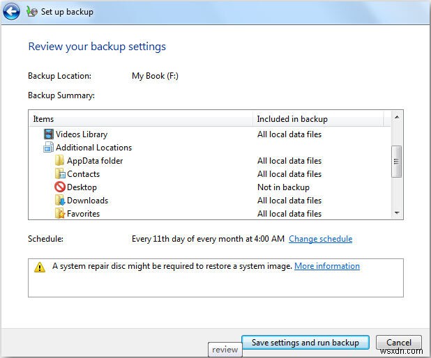 Windows 7에서 백업 및 복원 기능을 설정하고 사용하는 방법