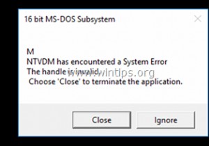 Windows 10에서 16비트 프로그램 실행 시  NTVDM에서 시스템 오류가 발생했습니다  오류 해결 방법