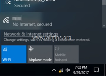 FIX:WiFi가 연결되었지만 인터넷이 되지 않음(Windows 10/8/7)