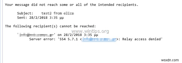 FIX:릴레이 액세스 거부 554 5.7.1 Outlook 오류(해결됨)