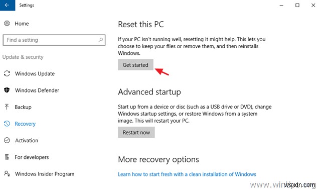 Windows 10 PC를 원래 상태로 재설정하는 방법.