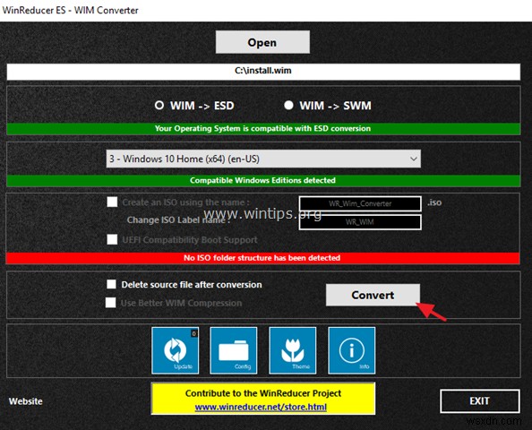 Install.WIM을 Install.ESD로 또는 그 반대로 변환하는 방법