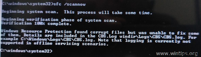 FIX Windows 리소스 보호에서 손상된 파일을 찾았지만 수정할 수 없었습니다(Windows 10/8/7)