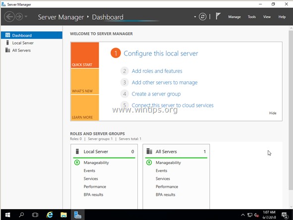 Windows Server 2016을 단계별로 설치하는 방법.