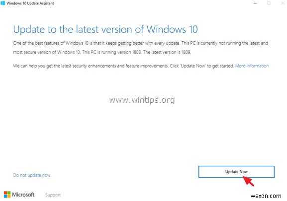 FIX:Windows 10 업데이트 1809 설치 실패(해결됨)