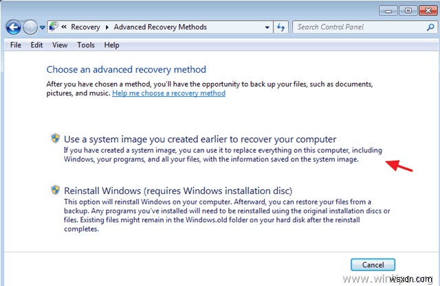 Windows 10, 8 또는 7 OS에서 시스템 이미지 백업을 복원하는 방법.
