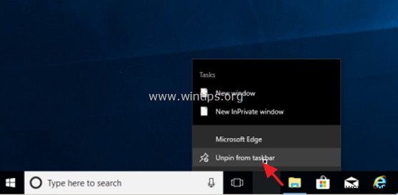 Windows 10에서 Edge 브라우저를 완전히 제거하는 방법.