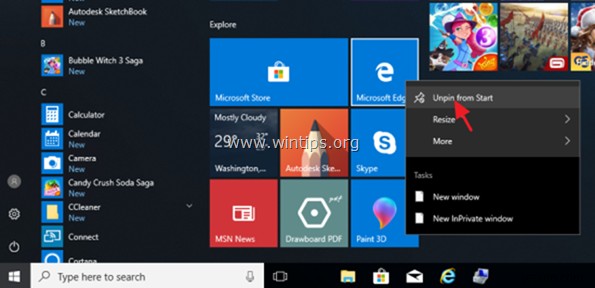 Windows 10에서 Edge 브라우저를 완전히 제거하는 방법.