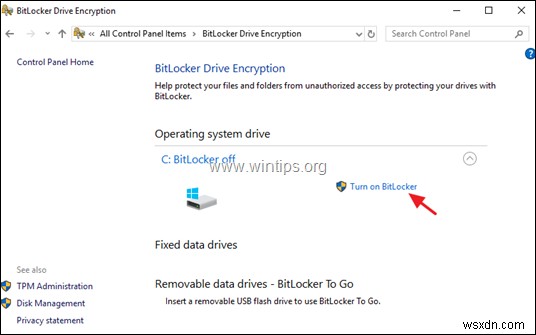 Windows 10 Pro 및 Enterprise에서 BitLocker를 사용하여 C:드라이브를 암호화하는 방법