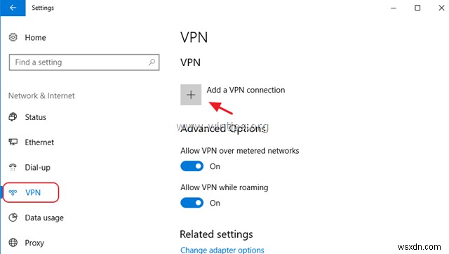 Windows 10에서 VPN 연결을 설정하는 방법.