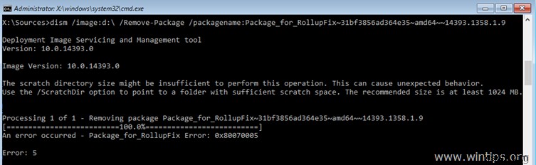 FIX DISM 오류:스크래치 디렉토리 크기가 이 작업을 수행하기에 충분하지 않을 수 있습니다.