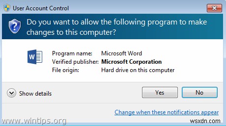 FIX:다음 프로그램이 이 컴퓨터를 변경하도록 허용하시겠습니까? Word 2013 또는 Excel 2013(해결됨)