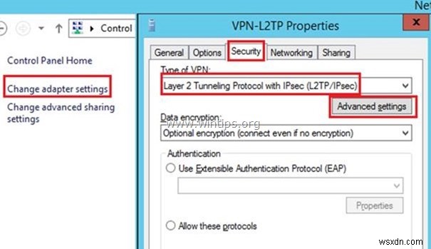 인증을 위해 사용자 정의 사전 공유 키로 L2TP VPN Server 2016을 설정하는 방법.