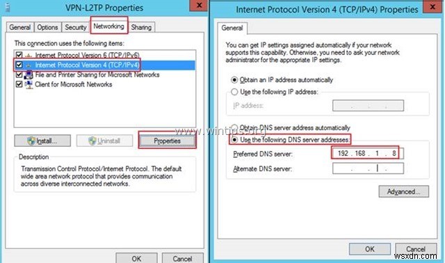 인증을 위해 사용자 정의 사전 공유 키로 L2TP VPN Server 2016을 설정하는 방법.