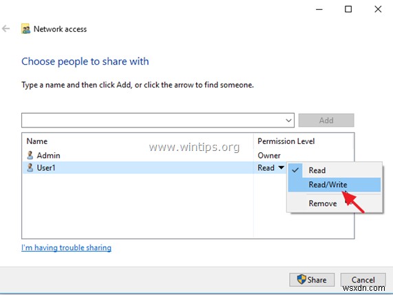 Windows 10에서 파일을 공유하는 방법.